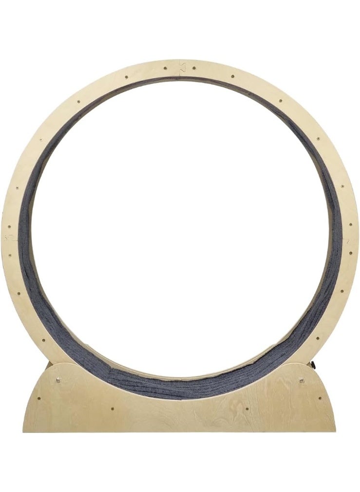 أن ان سي بيتس عجلة تمرين كبيرة للقطط، جهاز جري للقطط للقطط الداخلية، عجلة لياقة بدنية قوية وهادئة، معدات تمرين للقطط، عجلة جري للقطط من الخشب الطبيعي، ممر سجاد وقفل أمان 100 سم (بيج) - Image 1