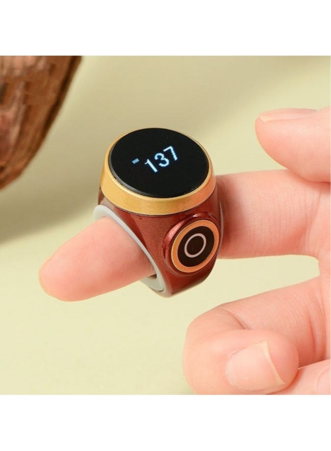 Tasbeeh Ring Muslim Islamic Prayer OLED Display Four-Digit Display, Adjustable Sizes 22mm 20mm and 18mm - Image 1