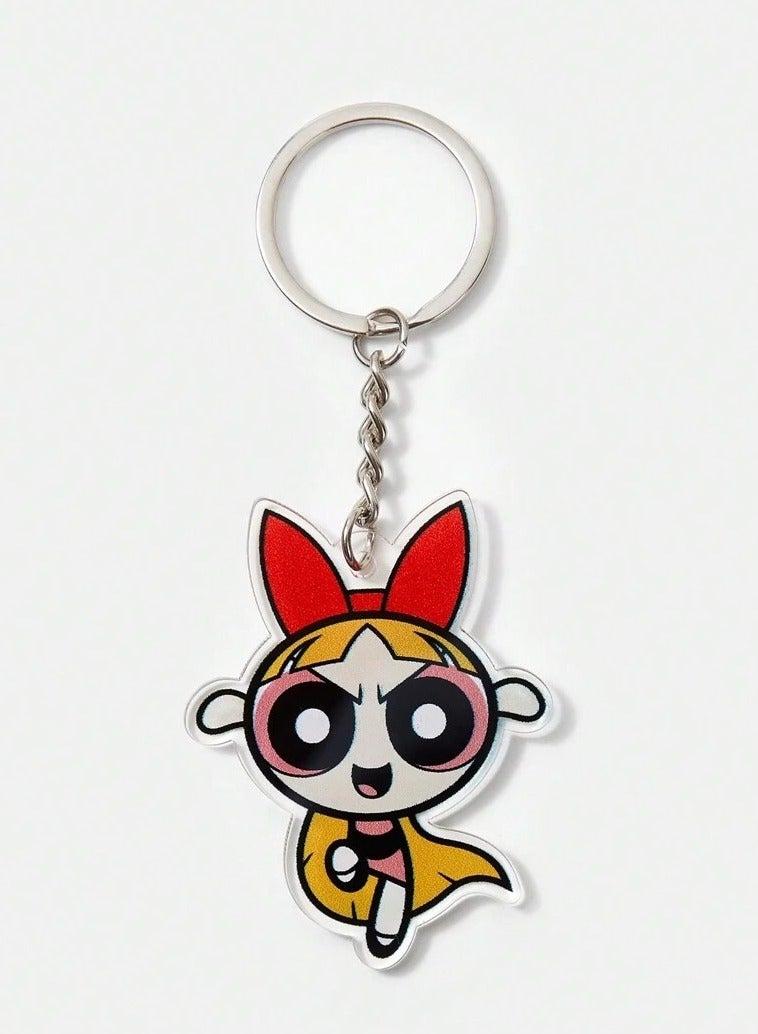 Powerpuff Keychain with Blossom Design - Image 1