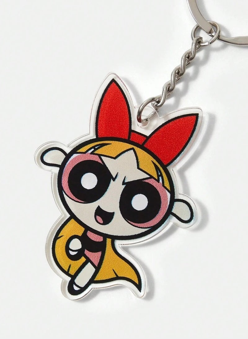 Powerpuff Keychain with Blossom Design - Image 2