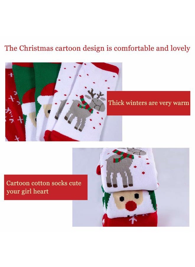 WTTORDE 3 PCS Christmas Kids Socks Warm Winter Crew Socks Unisex Cotton Socks Xmas Gif - Image 2