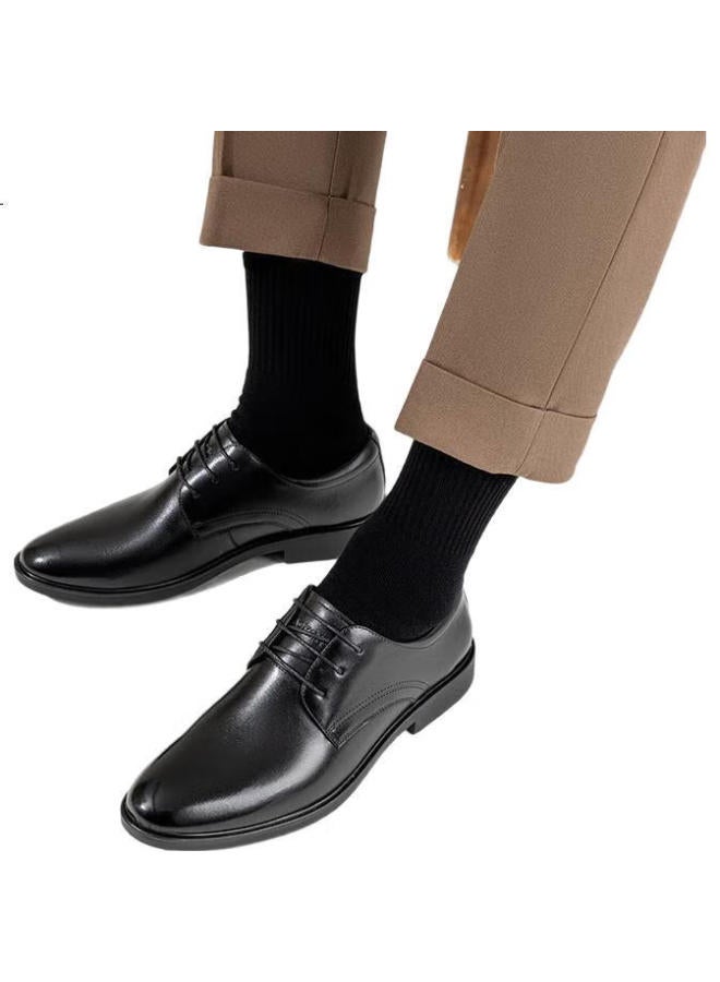Aokang British Business Formal Leather Shoes Cowhide Lace-up Office Fashion Shoes Black Size 40 - Image 3