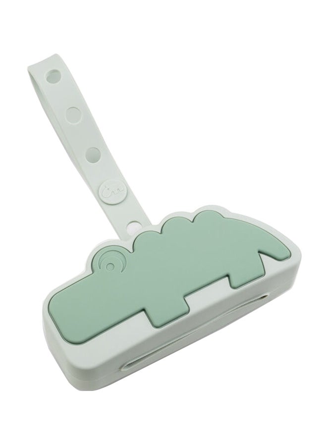 done by deer Silicone Pacifier Pouch - Hygienic Holder with Zipper  And  Clip for On-the-Go Use - Croco Green  - Image 1