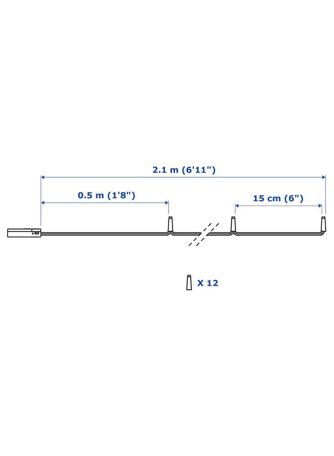 Zaboon LED lighting chain with 12 lights, indoor/battery-operated silver-colour - Image 5