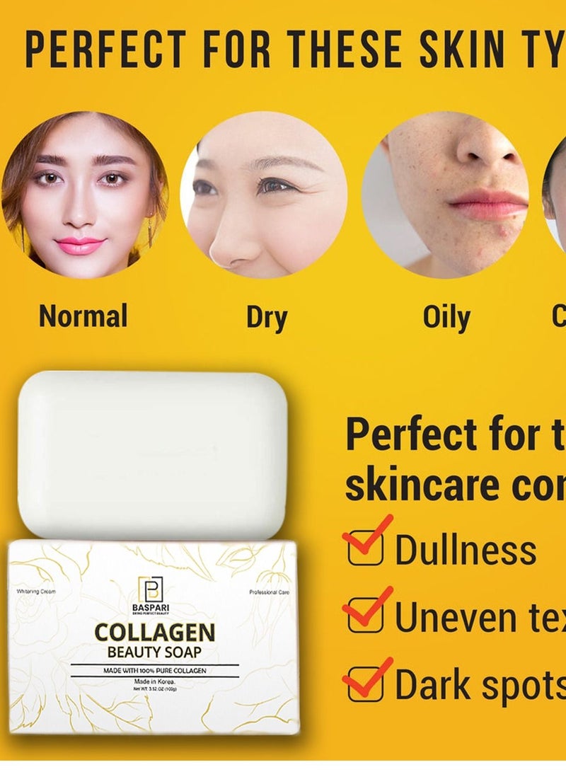BASPARI Baspari Collagen Soap Natural Collagen Cream Made With 100% Pure Collagen  - Image 4