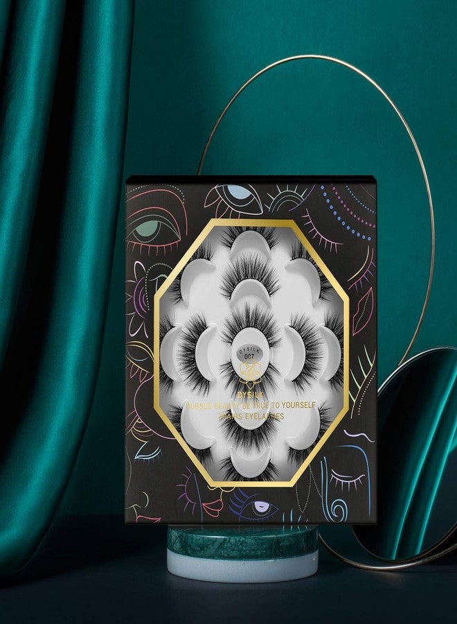 DYSILK False Lashes Fake Eyelashes - Mink Lashes Fluffy 7 Pairs 6D Mink Lashes Wispy Faux Mink Eyelashes Lashes Natural Look Eye Lashes Long Lashes Pack Reusable Eyelashes |007 - Image 5