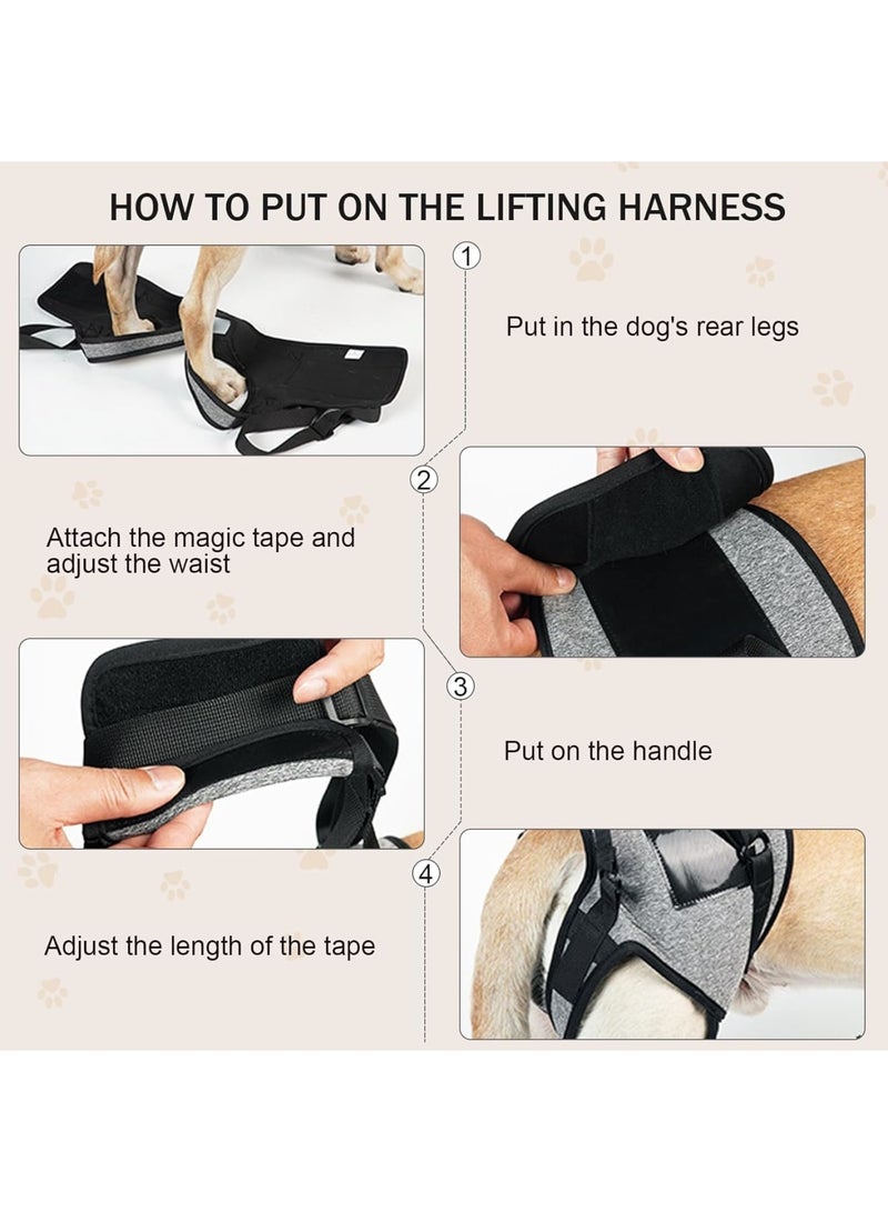 SOLARAE Dog Lifting Harness, Dog Lifting Harness for Back Legs, Dog Lifting Harness to Lift Pets Hind Front Rear for Canine and Old K9 Cruciate Ligament Rehabilitation, Rear Legs Mobility(L) - Image 5