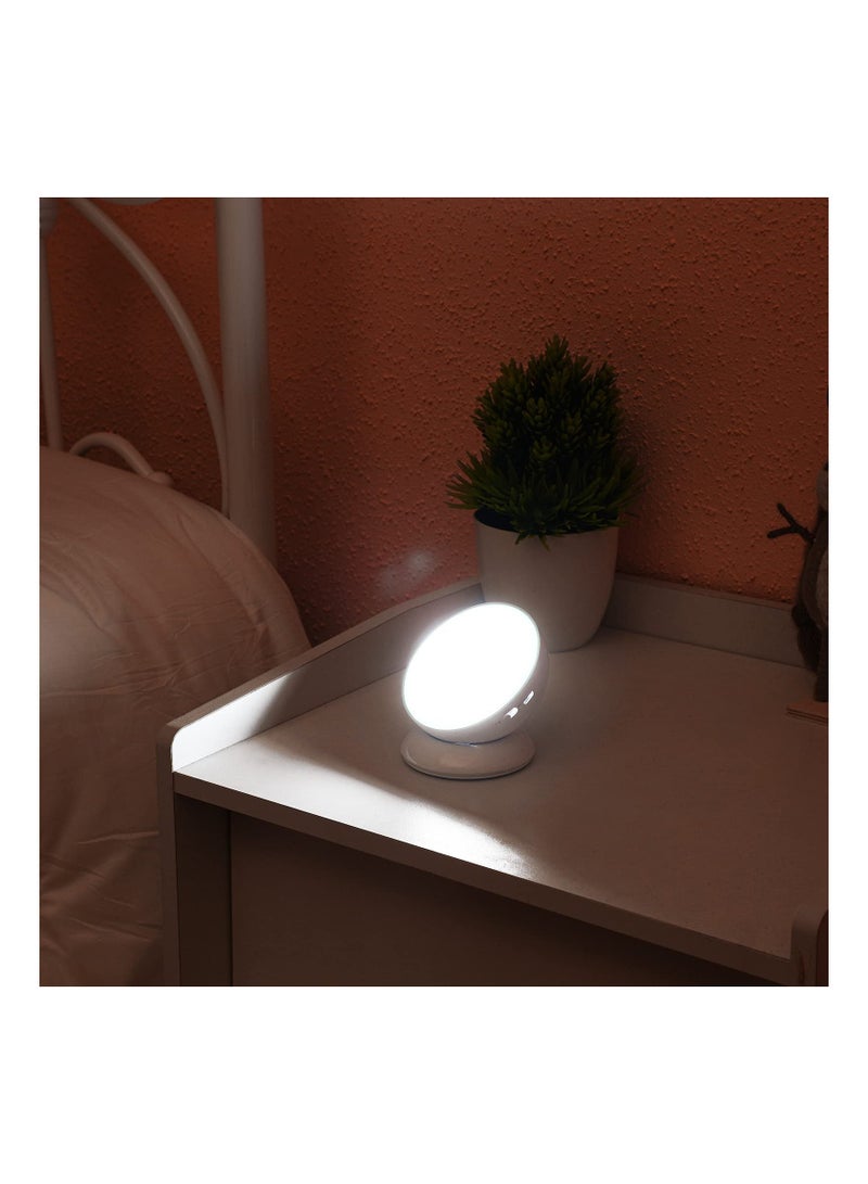 Y&D Motion Sensor Night Lights, LED Cordless Puck Lights Small Wall with Rotating Base for Cruise Cabin Hallway, Washroom, Cabinet, Stair and Bedroom, White Light (Battery Operated)(2 Pieces)  - Image 2