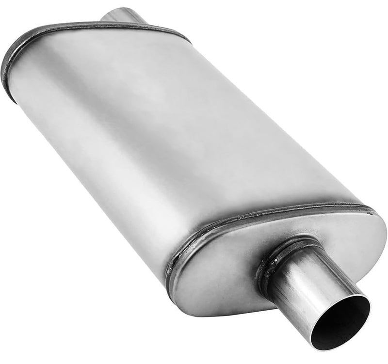 TECTRUC Mufflers DeepTone 2.25 inch Universal Exhaust Muffler,2.25" Muffler Straight-Through Performance with Stainless Steel muffler for Cars, Trucks(2.25''Inlet/Outlet) - Image 1