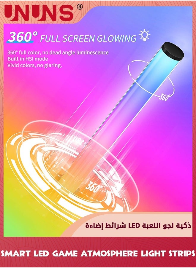 UNUNS شريط إضاءة LED الذكي، شريط إضاءة RGB المتدفق، أضواء الألعاب، إضاءة خلفية للأجواء مع وضع مزامنة الموسيقى، شريط إضاءة ملون بلوتوث لإعداد الألعاب، ترفيه، غرفة الكمبيوتر، تلفزيون، ديكور، إضاءة LED قابلة للتعتيم  - Image 3