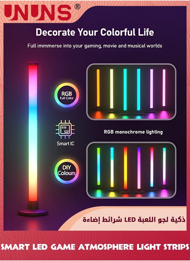 UNUNS شريط إضاءة LED الذكي، شريط إضاءة RGB المتدفق، أضواء الألعاب، إضاءة خلفية للأجواء مع وضع مزامنة الموسيقى، شريط إضاءة ملون بلوتوث لإعداد الألعاب، ترفيه، غرفة الكمبيوتر، تلفزيون، ديكور، إضاءة LED قابلة للتعتيم  - Image 2