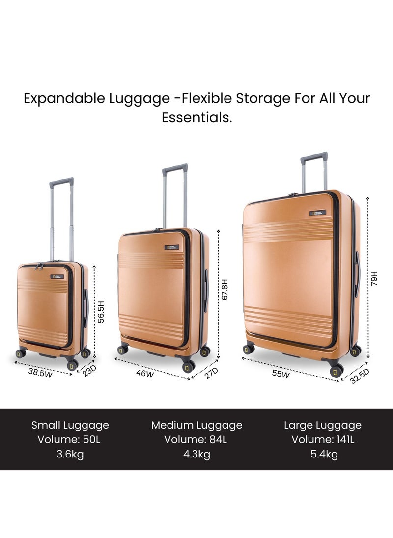 NATIONAL GEOGRAPHIC National Geographic Lodge 20" Carry-On Small Cabin Business Travel Suitcase/ Front Open Laptop Compartment, 100% PC Lightweight Hard Shell Luggage, 4 Double Wheel, TSA Lock Trolley Bag Copper.  - Image 4