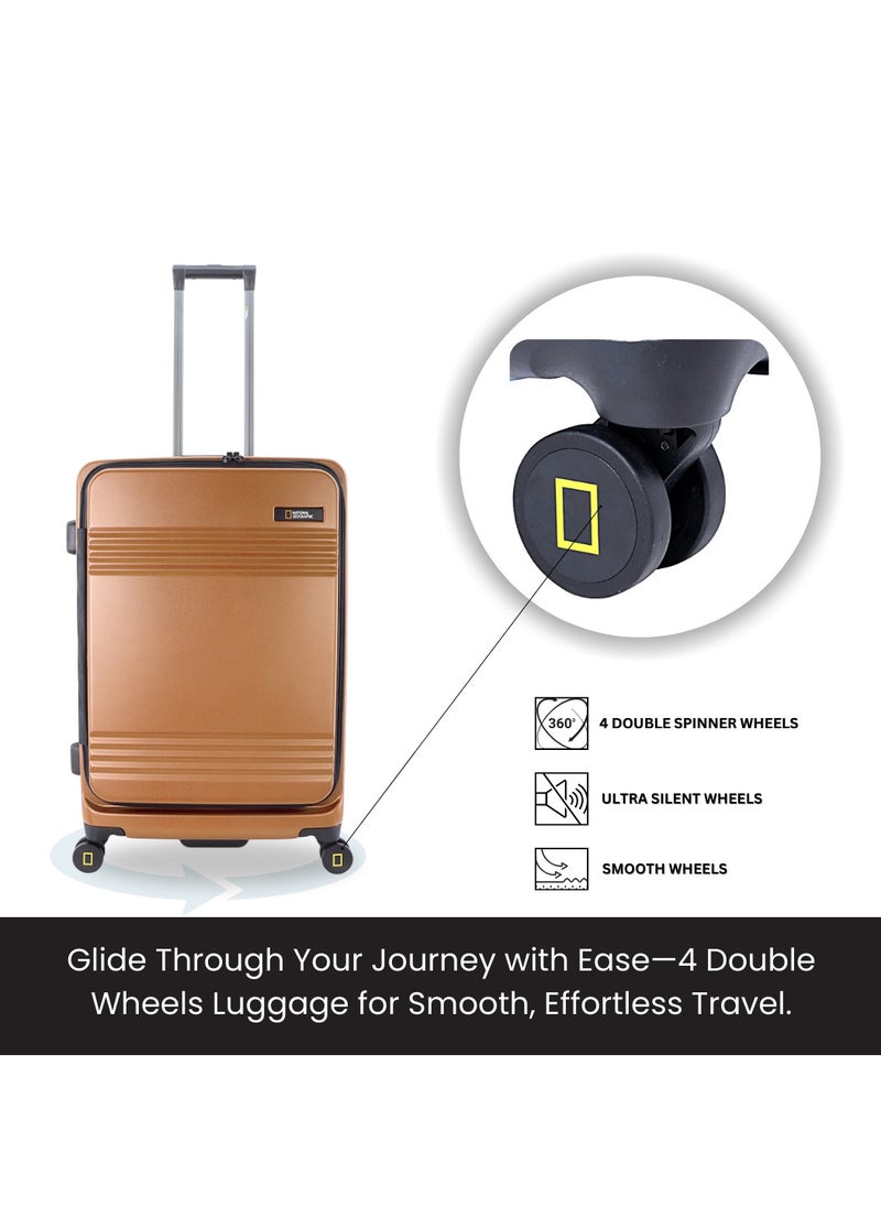 NATIONAL GEOGRAPHIC National Geographic Lodge 20" Carry-On Small Cabin Business Travel Suitcase/ Front Open Laptop Compartment, 100% PC Lightweight Hard Shell Luggage, 4 Double Wheel, TSA Lock Trolley Bag Copper.  - Image 5