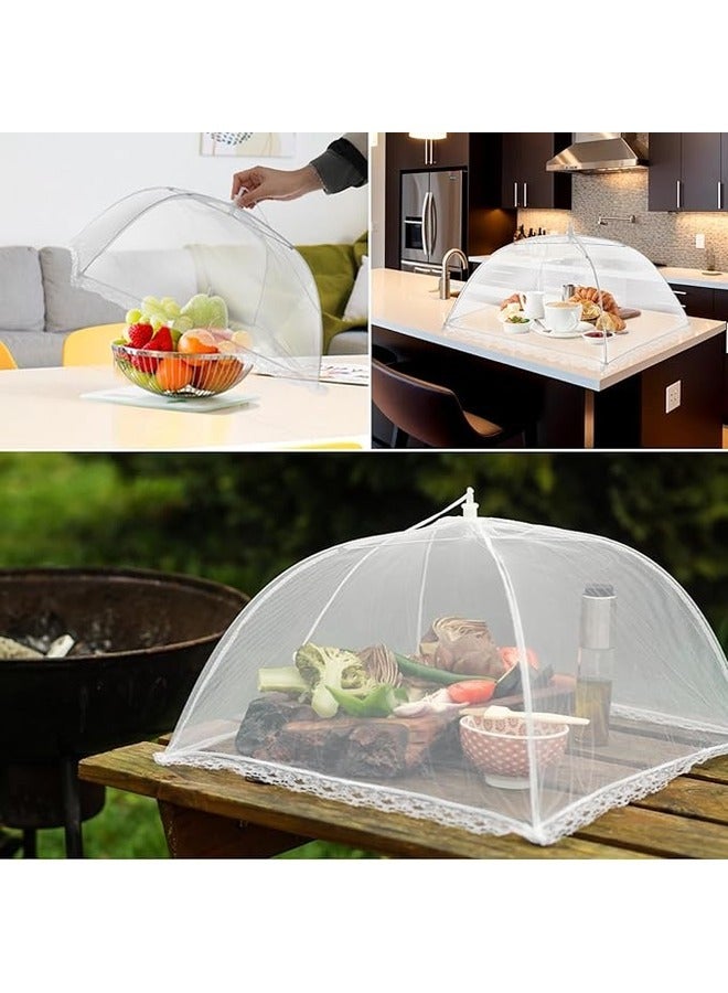 Aknzlmed Pop-up Mesh Food Covers 1 Large Tall Style 69.85cm Diameter x 25.4cm Height, Reusable Collapsible Screen Tents for Outdoor Parties, Picnics, BBQ, Fly & Bug Proof - Image 4
