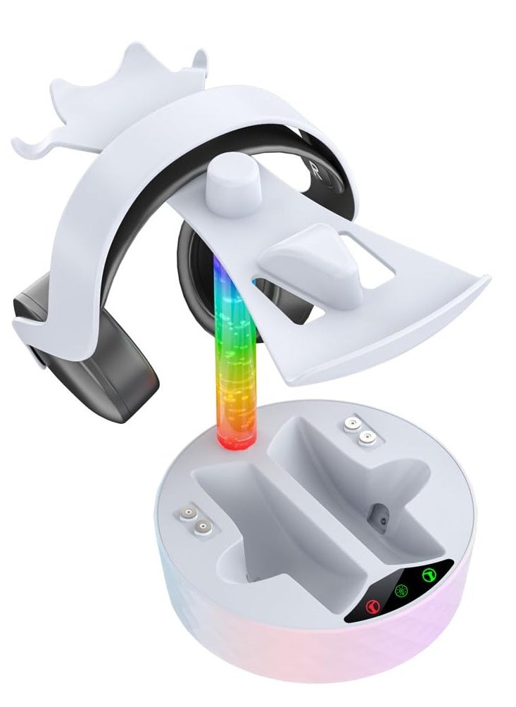 Generic - New World PSVR2 Controller Charger, PS VR2 Charging Stand Dock PSVR2 Charging Station with VR Headset Holder Display Stand with RGB LED Light - Image 1