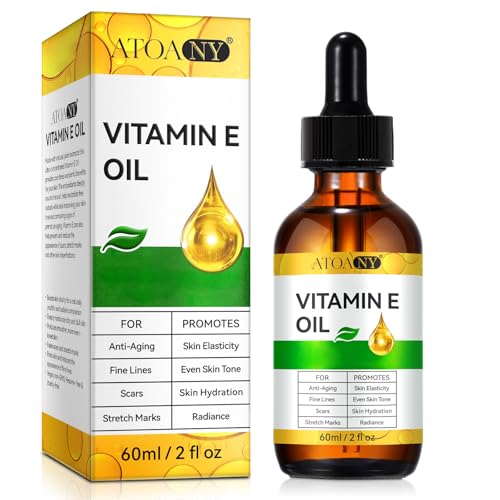 ATOANY Vitamin E Oil 2 Fl Oz - Vitamin E Oil for Skin, Face, Hair, Body - Natural Antioxidant for Dryness, Wrinkles, Scars & Stretch Marks, Moisturizing and Firming Skin - Image 1