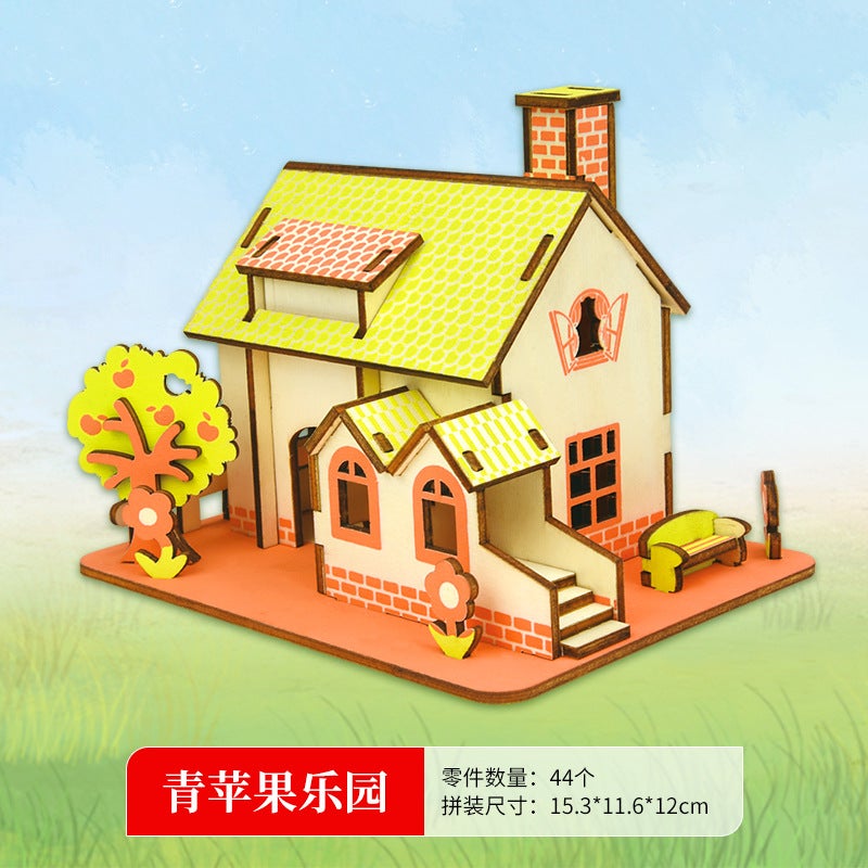 Three-Dimensional Puzzle 3D Wooden Assembled Model Ferris Wheel Children'S Girl Puzzle Handmade Diy Gift - Image 1