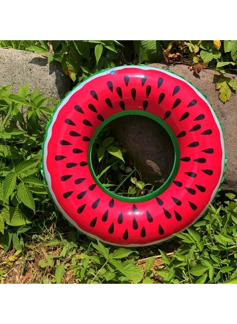Goolsky 1Pc Watermelon Inflatable Swim Ring - Plastic Non-Electric Thickened Swimming Float for Outdoor Beach Pool Party Accessories Decorations - Image 3