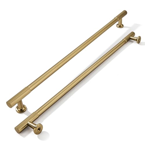 khtumeware 12 Inch Hole Center 2 Pack Champagne Bronze Heavy Duty Solid Satin Brass Cabinet Pulls Kitchen Drawer Handles for Dresser cabinets cabinets - Image 1