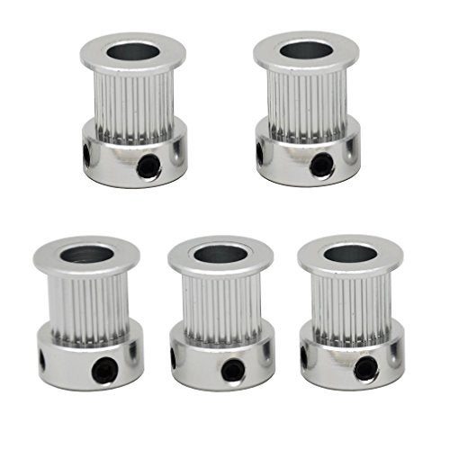 ReliaBot 5PCs Aluminum 2GT Timing Pulley 20 Teeth Bore 8mm for 3D Printer 10mm Width 2GT Timing Belt - Image 1