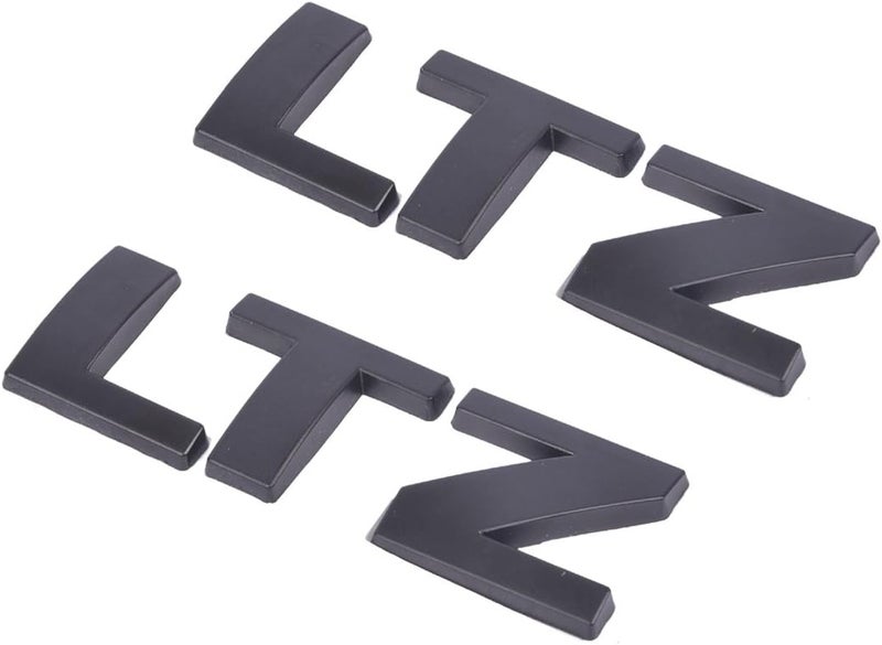 Aimoll Replacement for LTZ Metal Letter Nameplate Emblem, Badge 2008-2015 Chevrolet Cruze Silverado Yukon Sierra (2pcs Black) Various color options - Image 1