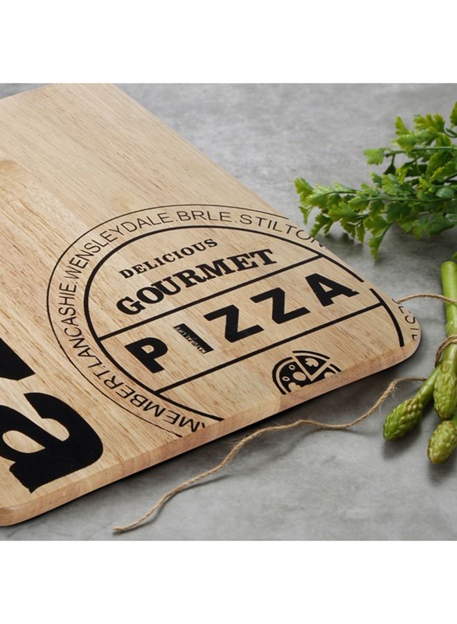 BERGNER Natural Rectangle Wooden Pizza Gourment With Handle 45x30cm - Image 3