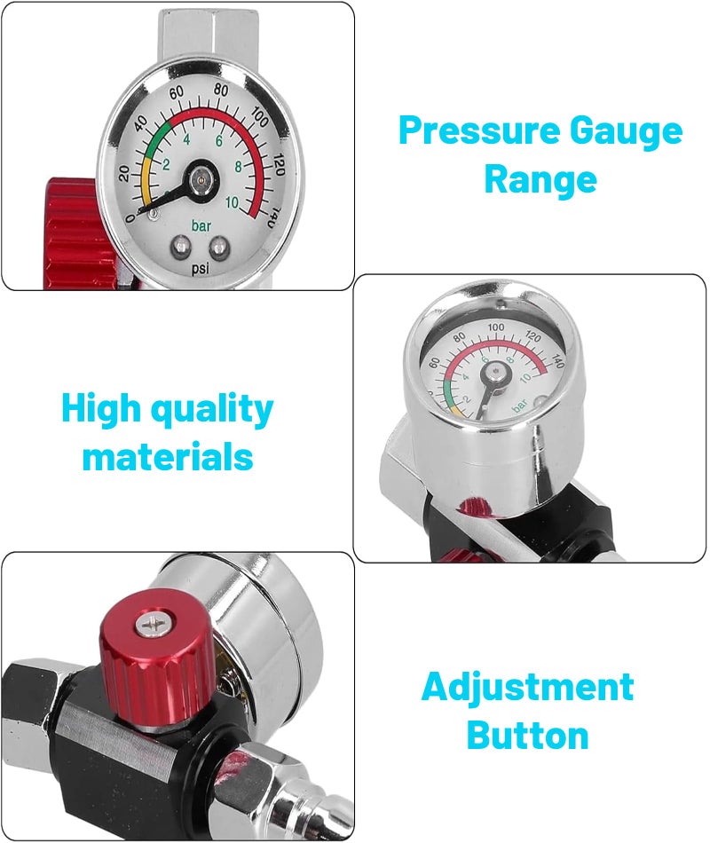 RupeeRise Air Spray Gun, Air Pressure Gauge, Precision Tool for Automotive Repair and Painting - Image 3