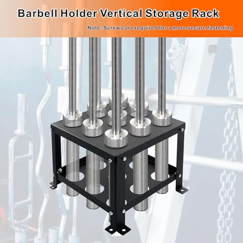 YZZHAJ Barbell Holder Vertical Storage Rack, Heavy Duty Floor Stand Barbell Storage Rack, 9 Barbells Olympic Barbell Holder, Barbell Rack Stand Fit 2-inch Olympic Bars Olympic Bars, Curl Bars, Triceps Bars - Image 4