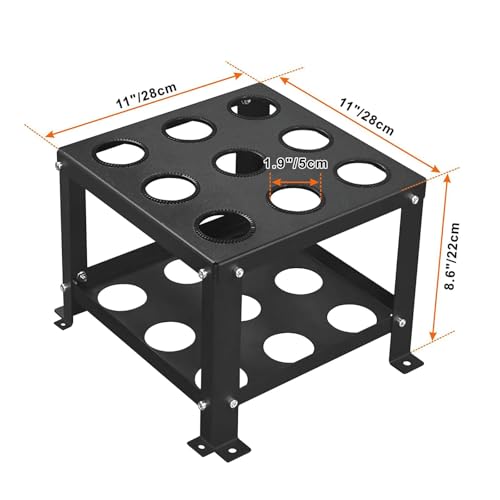 YZZHAJ Barbell Holder Vertical Storage Rack, Heavy Duty Floor Stand Barbell Storage Rack, 9 Barbells Olympic Barbell Holder, Barbell Rack Stand Fit 2-inch Olympic Bars Olympic Bars, Curl Bars, Triceps Bars - Image 2