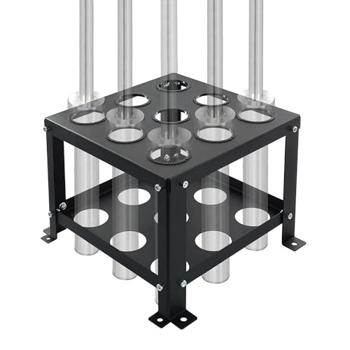 YZZHAJ Barbell Holder Vertical Storage Rack, Heavy Duty Floor Stand Barbell Storage Rack, 9 Barbells Olympic Barbell Holder, Barbell Rack Stand Fit 2-inch Olympic Bars Olympic Bars, Curl Bars, Triceps Bars - Image 1