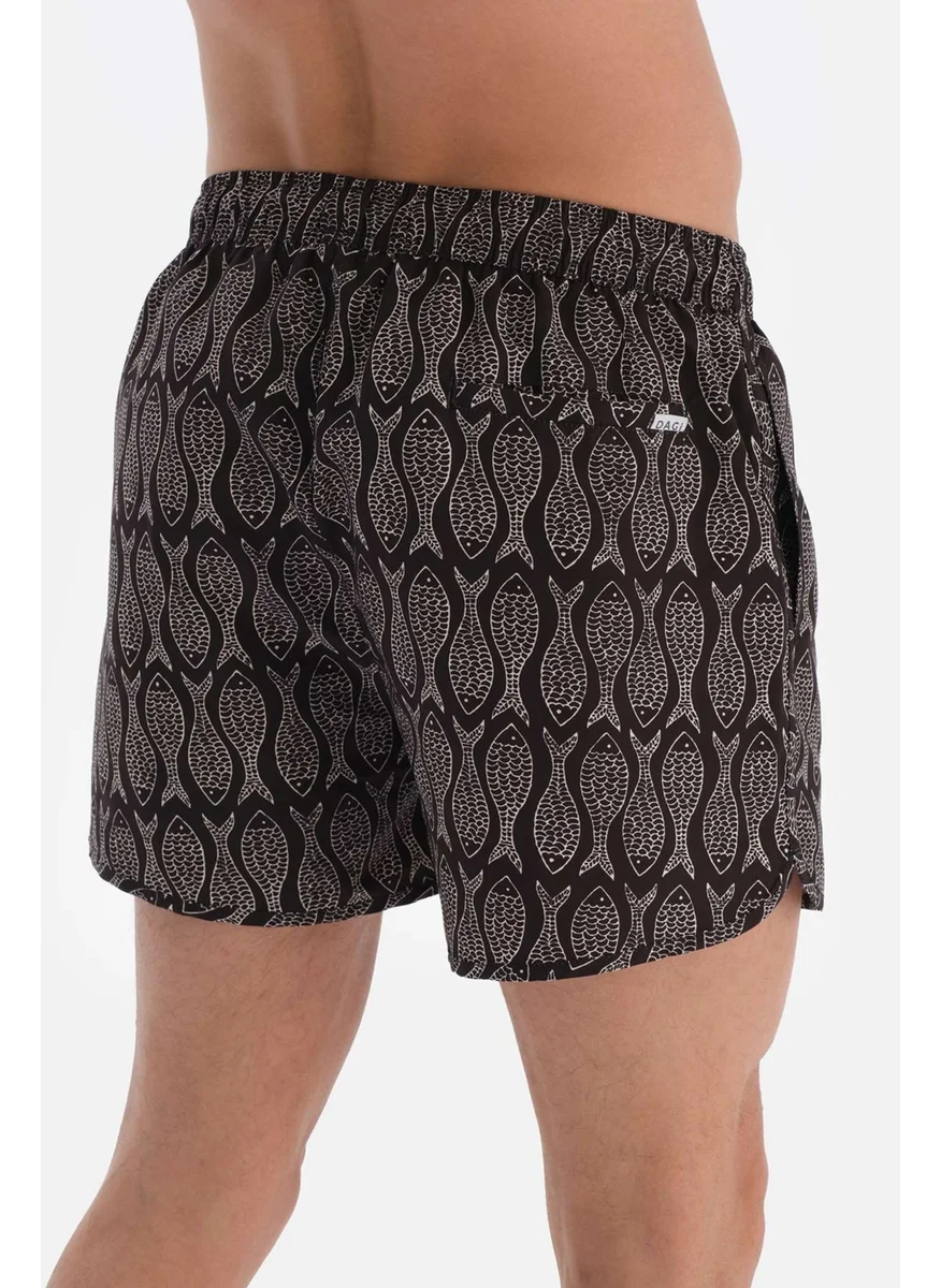 داجي Mountain Black Fish Des. Mini Length Shorts