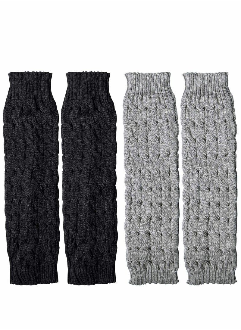 Excefore - 2 Pairs Women Knit Leg Warmers Winter Warm Long Boot Socks - Image 1