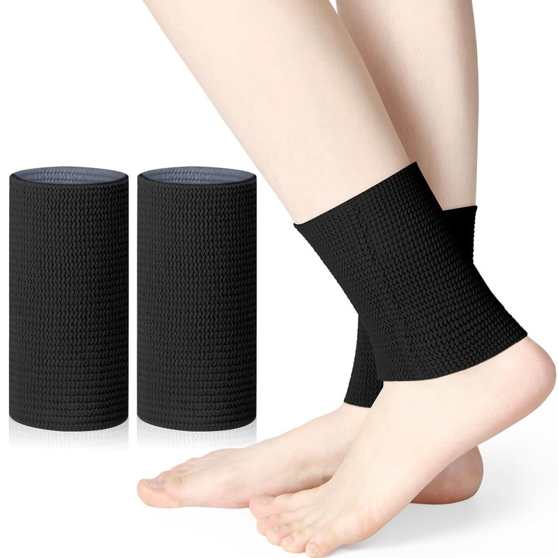 Luckam Ankle Gel Sleeves, 1 Pair Padded Skate Socks Skateboard Accessories Ankle Pads Compression Sleeve, Protector Brace for Figure Skating Riding Ski Ankle Protection Foot Support Socks (Black) - Image 1