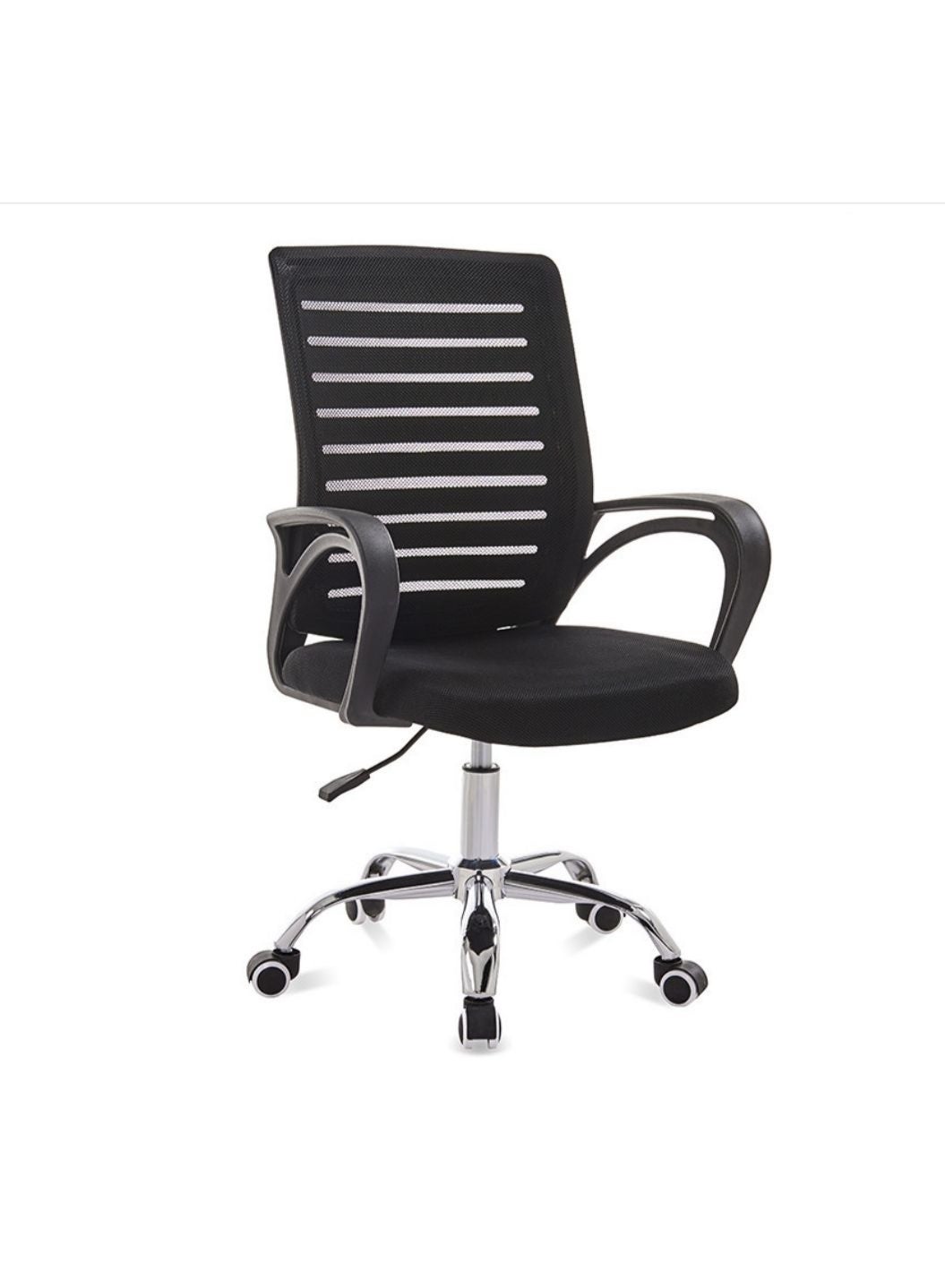 Ergonomic Mesh Office Chair with High-Density Cushion - Mid-Back Swivel Desk Chair with Lumbar Support and Chrome Base - Adjustable Height Home Office Task Chair