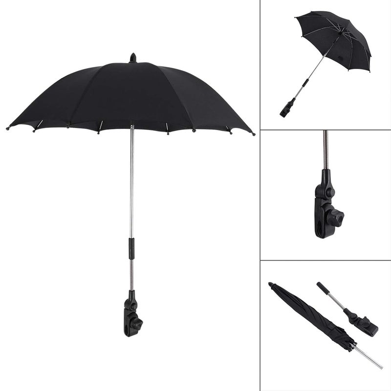 GOTOTOP Baby Stroller Umbrella Adjustable Wheelchair Pushchair Pram Umbrella Baby Stroller Weather Cover Parasol for Stroller Sun Rain Rays Umbrella  Clip - Image 4