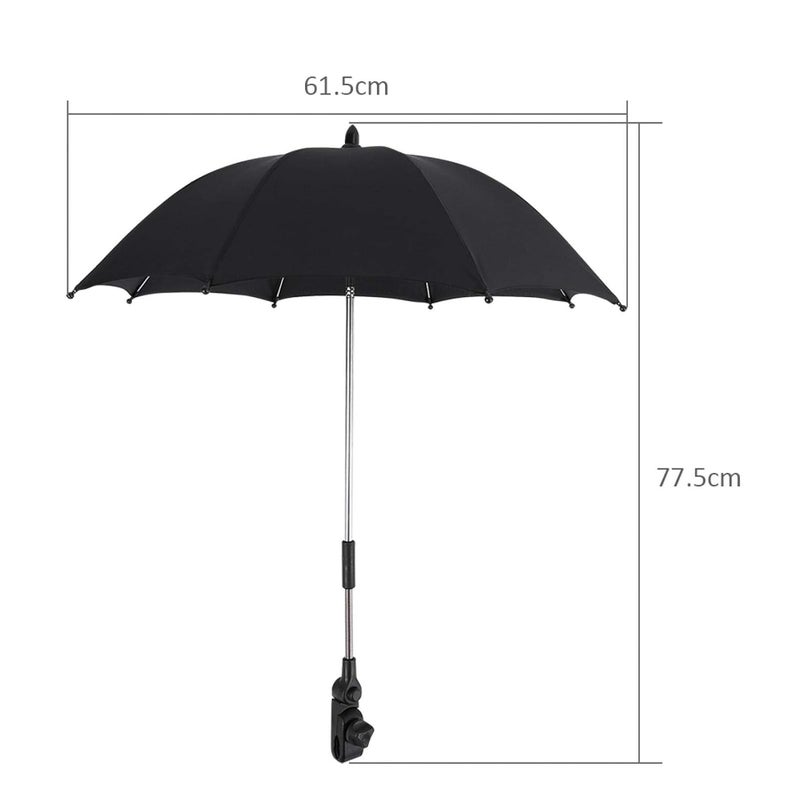 GOTOTOP Baby Stroller Umbrella Adjustable Wheelchair Pushchair Pram Umbrella Baby Stroller Weather Cover Parasol for Stroller Sun Rain Rays Umbrella  Clip - Image 2