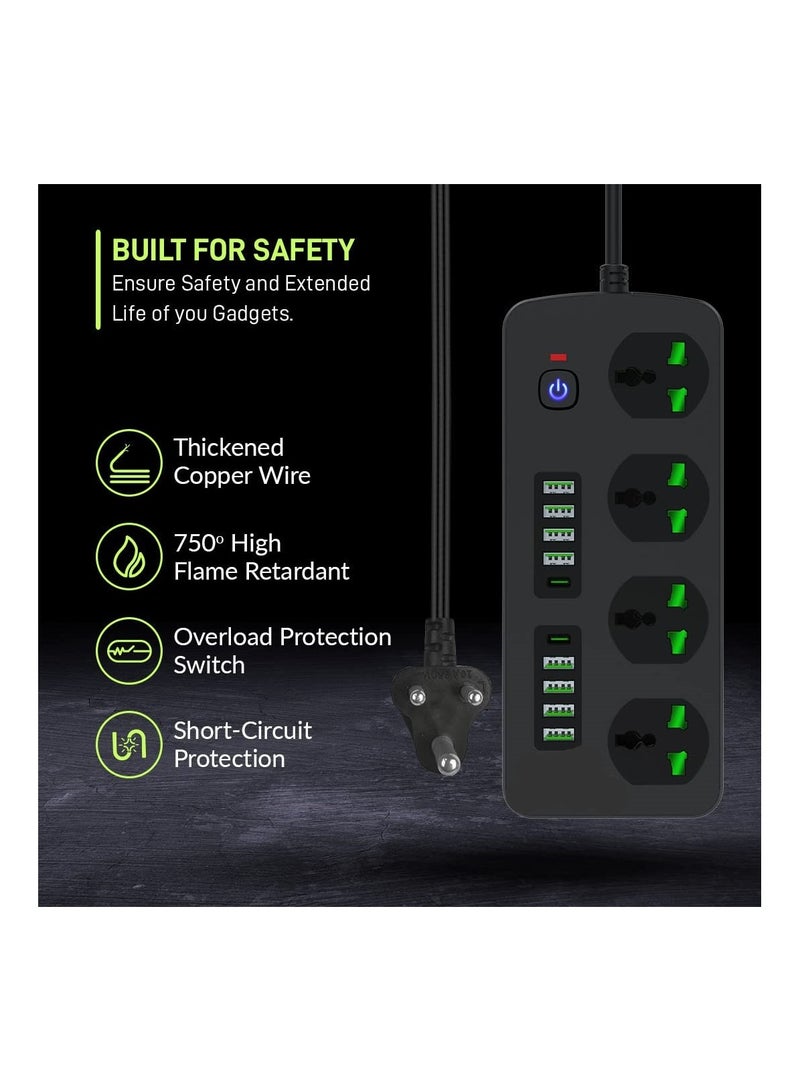 أيرلدوم لوحة تمديد الطاقة الأساسية 8 منافذ USB 4.2A 2 PD 20 وات واقي كابل المنافذ ومشابك منظم الأسلاك للكابلات - Image 3