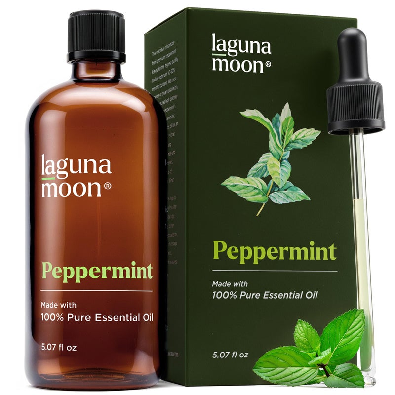 Lagunamoon Peppermint Oil - Natural Pure Essential Oils for Diffusers, Aromatherapy, Humidifiers, Candle Making Scents - Fresh Fragrance Scents for Home, Office, Cars and Cleaning Products (150mL) - Image 1
