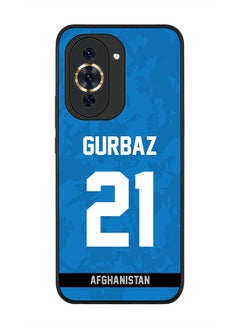 Cover for Huawei nova 10 4G Case , Rugged Black Slim fit Flexible Thin Protective Phone Cases - Player Name - Rahmanullah Gurbaz, Jersey Number- 21