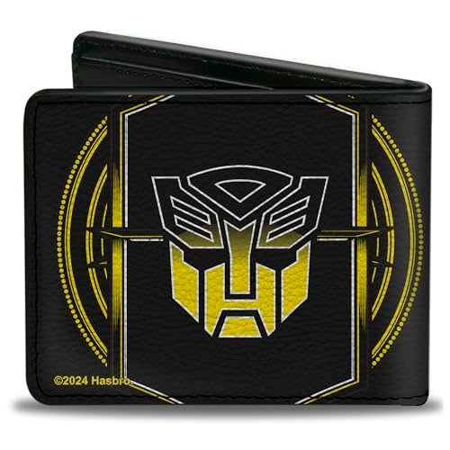 Buckle Down Hasbro Wallet Bifold Transformers Bumblebee Pose and Autobot Logo Shield Yellows Vegan Leather - Image 3
