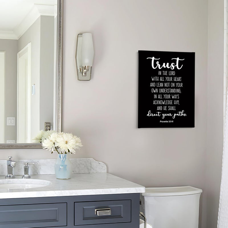 PHAMTE Proverbs 3:5-6 Trust In The Lord With All Your Heart Christian Wall Art  Bible Scripture Wall Decor  Christian Bible Scripture Print Framed Canvas Wall Art Home Room Office Church Decor(11x14 Inch)(Black) - Image 4