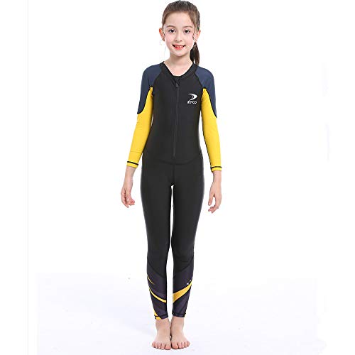 ZCCO Kids Full Body Swimsuit–Long Sleeve Rash Guard for Boys&Girls,One-Piece Sun Protection Swimwear for Water Activities (LK-BK-2XS Black - Image 3