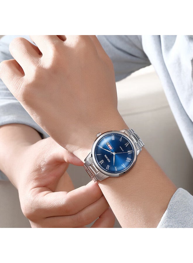 Ebohr Men's Automatic Mechanical Watch With Date, Stainless Steel Band, National Brand Couple's Gift For Birthday, New Year, Valentine's Day - Image 5