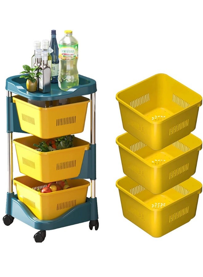 Prince Multi-Layer Kitchen Storage Shelf, Rotatable Kitchen Fruit Vegetable Storage Basket - Image 1