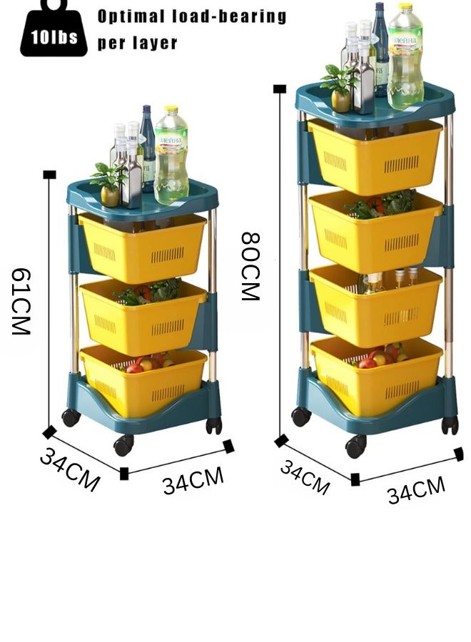 Prince Multi-Layer Kitchen Storage Shelf, Rotatable Kitchen Fruit Vegetable Storage Basket - Image 4