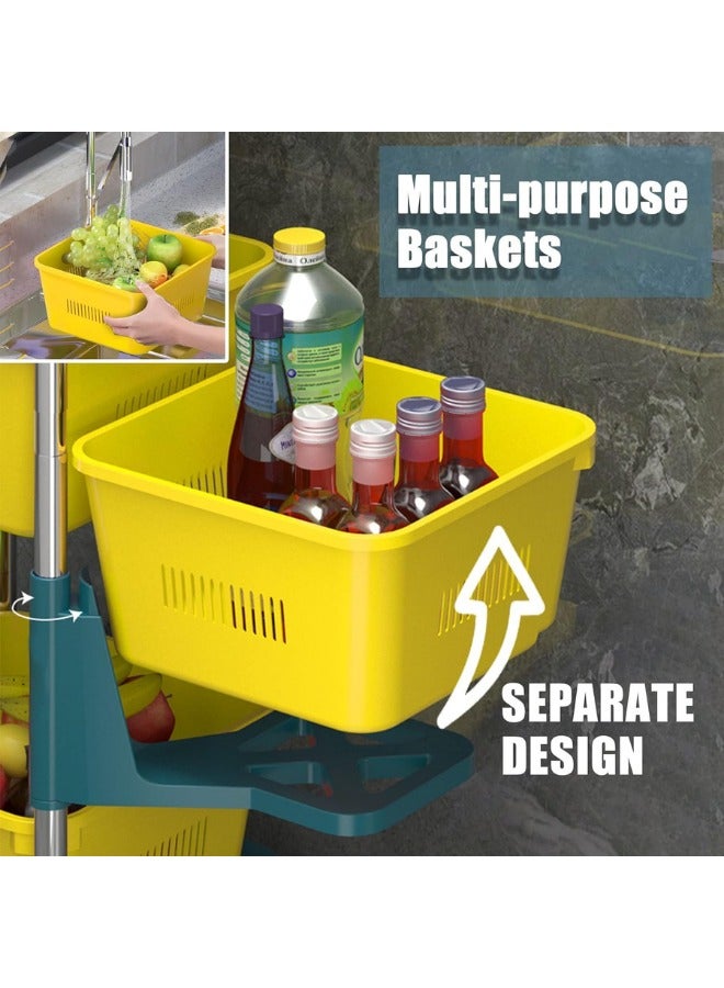 Prince Multi-Layer Kitchen Storage Shelf, Rotatable Kitchen Fruit Vegetable Storage Basket - Image 3