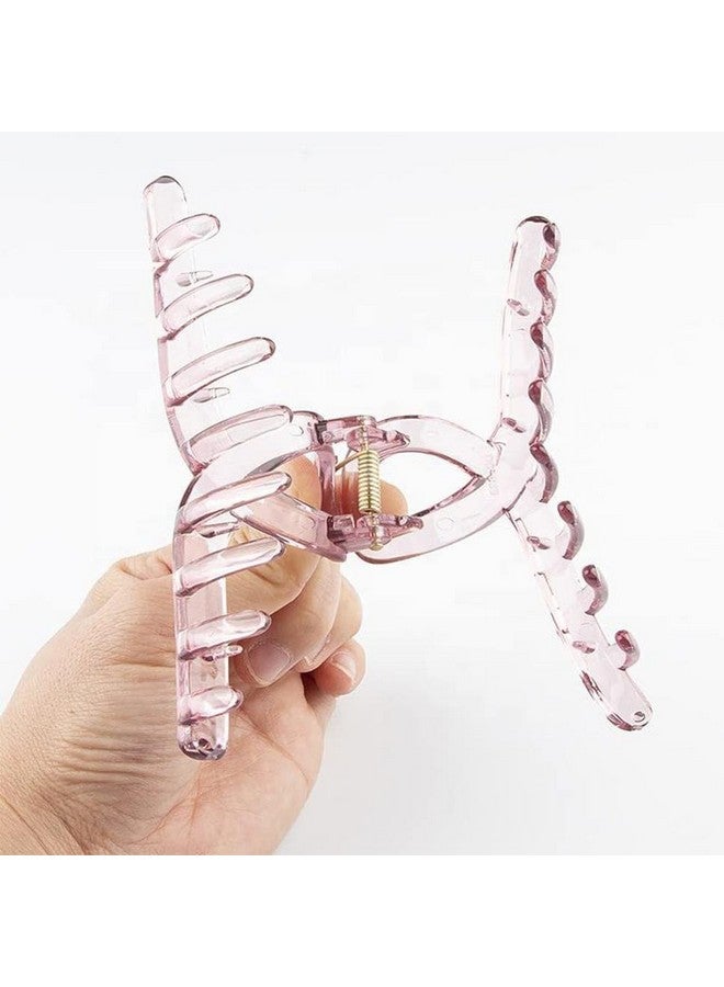 Blubby 6 Transparent Color Hair Jaw Clamp Clips 4.3 Inch Nonslip Hair Claw & Clutcher Strong Hold Matte Clip Clamp Hair Styling Accessories for Women Girls Thin Thick Fine Hair (Wate color) - Image 3