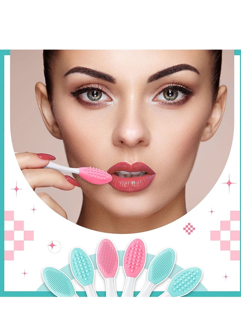 Excefore Silicone Exfoliating Lip Brush, 24pcs Double-Sided Soft Silicone Lip Brush, Silicone Facial Cleaning Brushes Pad for Smoother and Fuller Lip Appearance Cleanning Blackhead… - Image 5