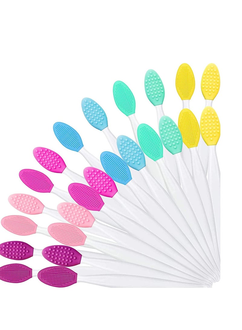 Excefore Silicone Exfoliating Lip Brush, 24pcs Double-Sided Soft Silicone Lip Brush, Silicone Facial Cleaning Brushes Pad for Smoother and Fuller Lip Appearance Cleanning Blackhead… - Image 1