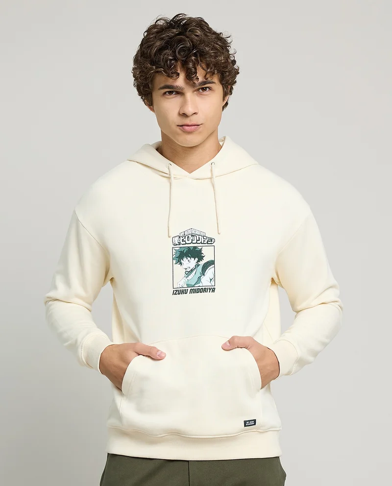 أر أند بي Printed Hoodie with Long Sleeves